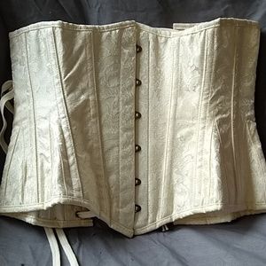Lovely cream brocade bridal corset 26